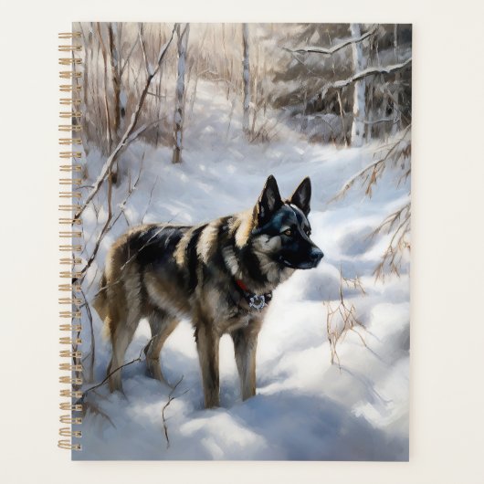 Noorse Elkhound liet het sneeuwkerst Planner (Voorkant)