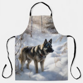 Noorse Elkhound liet het sneeuwkerst Schort (Voorkant)