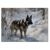 Noorse Elkhound liet het sneeuwkerst Snijplank (Voorkant)