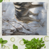 Noorse Elkhound liet het sneeuwkerst Theedoek (Gevouwen)