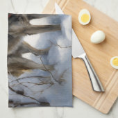 Noorse Elkhound liet het sneeuwkerst Theedoek (Quarter Fold)