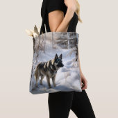 Noorse Elkhound liet het sneeuwkerst Tote Bag (Dichtbij)