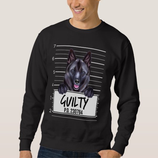 Noorse Elkhound Mugshot Guilty Dog Trui (Voorkant)