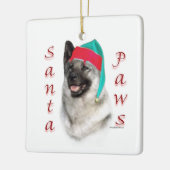 Noorse Elkhound Santa Paws Keramisch Ornament (Links)