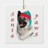 Noorse Elkhound Santa Paws Keramisch Ornament (Achterkant)