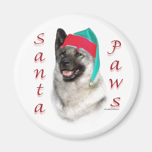 Noorse Elkhound Santa Paws Magneet (Voorkant)