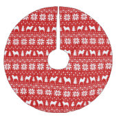 Noorse Elkhound Silhouetten Kerstmis Patroon Kerstboom Rok (Voorkant)