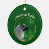 Noorse Elkhound Vrede Keramisch Ornament (Links)