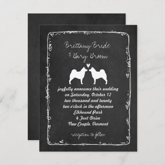 Noorse Elkhounds bruiloft aankondiging (Voorkant / Achterkant)