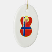 Noorse en Noorse vlag Keramisch Ornament (Rechts)