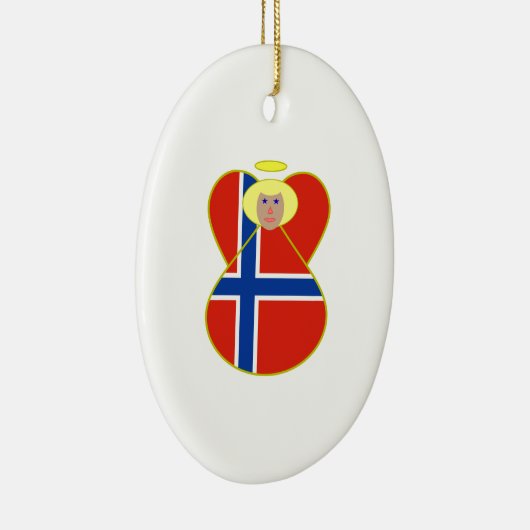 Noorse en Noorse vlag Keramisch Ornament (Rechts)