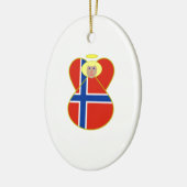 Noorse en Noorse vlag Keramisch Ornament (Links)