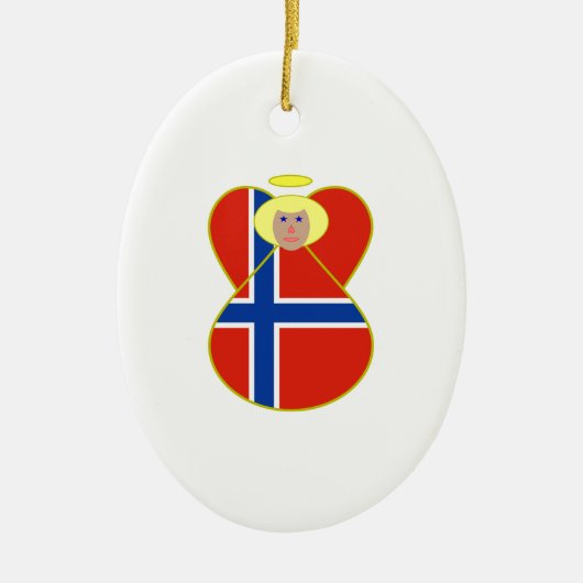 Noorse en Noorse vlag Keramisch Ornament (Voorkant)