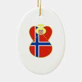 Noorse en Noorse vlag Keramisch Ornament (Achterkant)