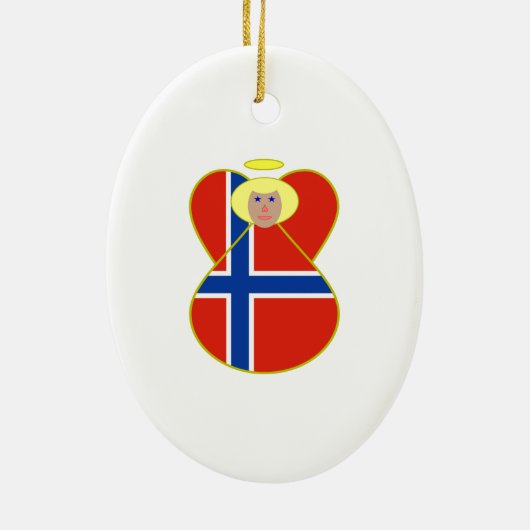 Noorse en Noorse vlag Keramisch Ornament (Achterkant)