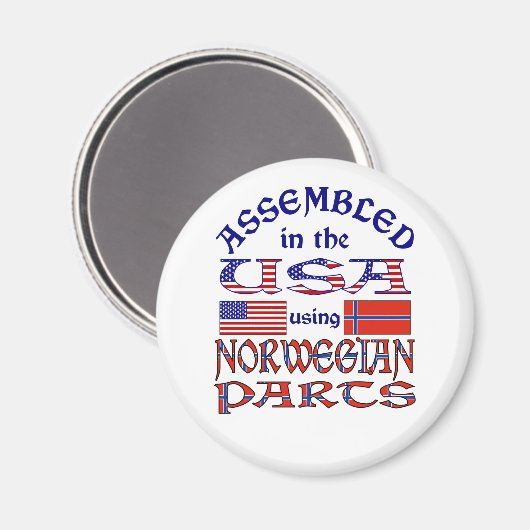 Noorse en Noorse vlag Magneet (Voorkant / Achterkant)