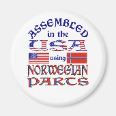 Noorse en Noorse vlag Magneet (Voorkant)