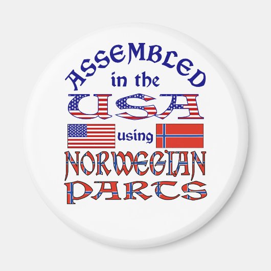 Noorse en Noorse vlag Magneet (Voorkant)