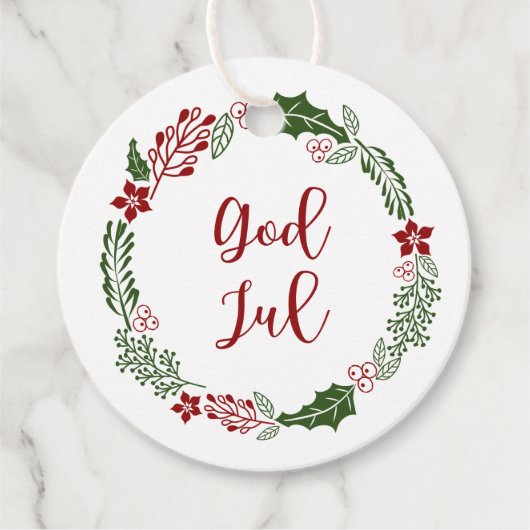 Noorse en Zweedse feestkerst, aangepast Bedankjes Labels (Voorkant)