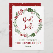 Noorse en Zweedse feestkerst, aangepast Feestdagenkaart (Voorkant / Achterkant)