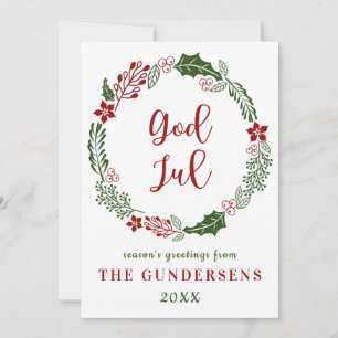 Noorse en Zweedse feestkerst, aangepast Feestdagenkaart