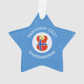 Noorse engel Chanoeka vlag gepersonaliseerd Ornament (achterkant)
