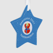 Noorse engel Chanoeka vlag gepersonaliseerd Ornament (voorkant)