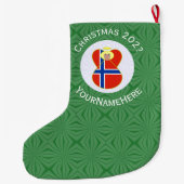 Noorse engel kerstvlag gepersonaliseerd grote kerstsok (Achterkant)