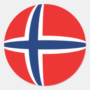 Noorse Fisheye Vlagsticker Ronde Sticker