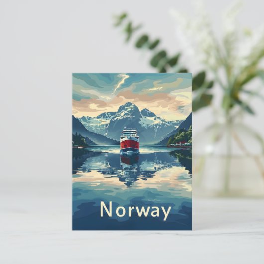Noorse fjord briefkaart (Staand voorkant)
