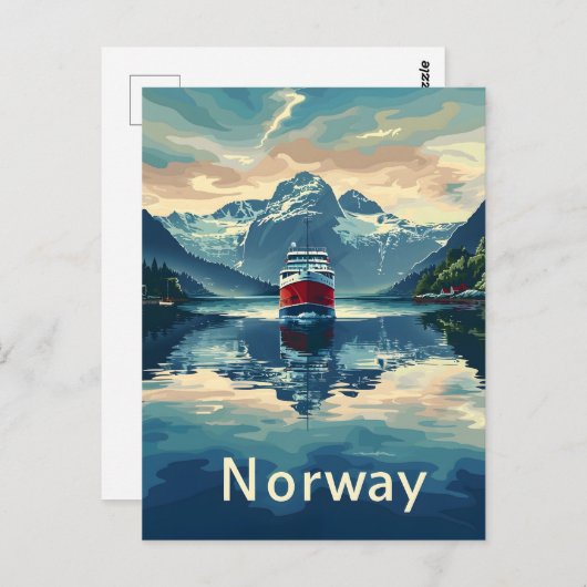 Noorse fjord briefkaart (Voorkant / Achterkant)
