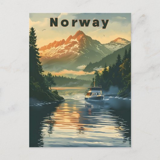 Noorse fjord briefkaart (Voorkant)