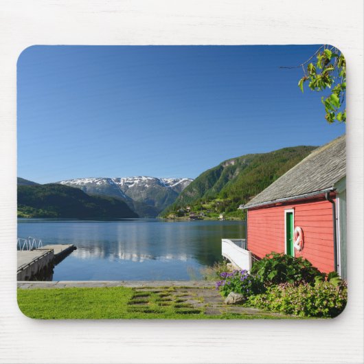 Noorse fjord en botenmousepad muismat (Voorkant)