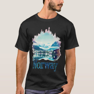 Noorse Fjord Landschap Natuur Souvenir Wandelen T-shirt