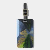 Noorse fjord nadert zonsondergang bagagelabel (Voorkant verticaal)