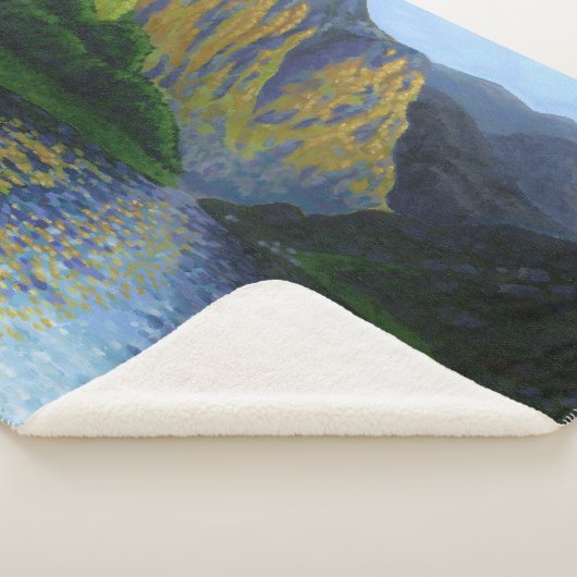 Noorse fjord nadert zonsondergang sherpa deken (3/4)