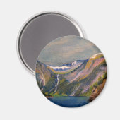 Noorse fjord olie pastel magneet (Voorkant / Achterkant)