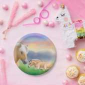 Noorse Fjord-paarden bij Borden van rustpapier Papieren Bordje (Feest)