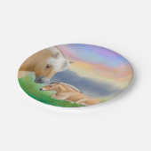 Noorse Fjord-paarden bij Borden van rustpapier Papieren Bordje (Gekanteld)