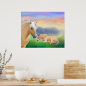 Noorse Fjord-paarden in Dawn Print (Keuken)