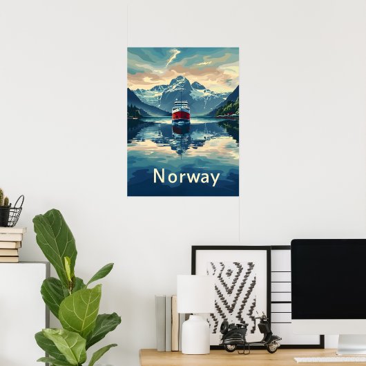Noorse fjord poster (Thuiskantoor)