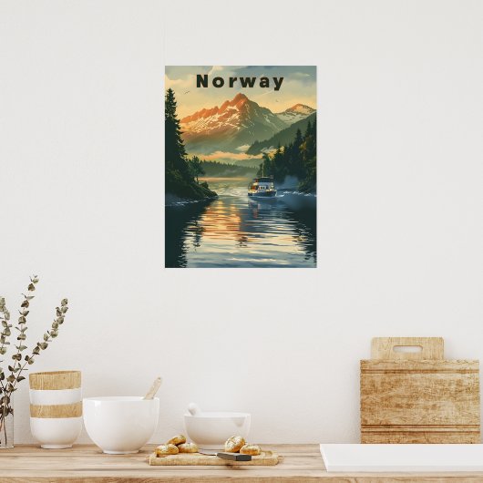 Noorse fjord poster (Keuken)