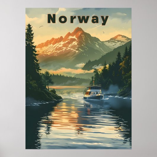 Noorse fjord poster (Voorkant)