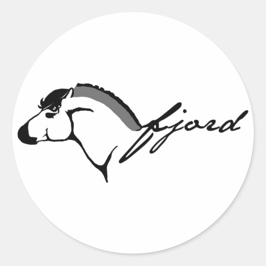 Noorse Fjord Ronde Sticker (Voorkant)