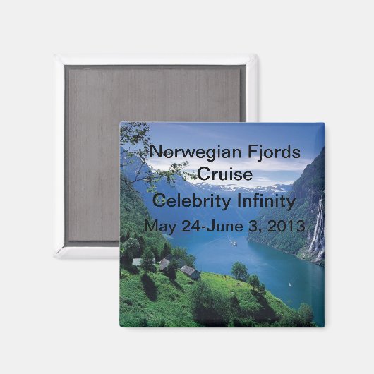Noorse fjorden Cruisemagneet Magneet (Voorkant / Achterkant)