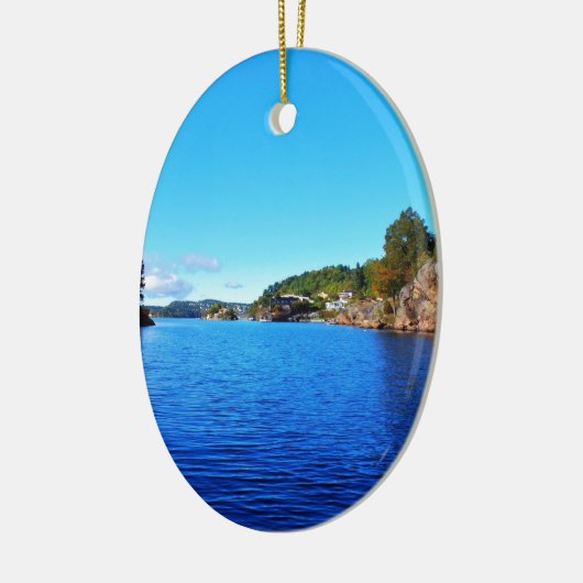 Noorse fjords keramisch ornament (Links)