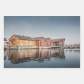 Noorse geverfde huizen inpakpapier vel (Voorkant 2)