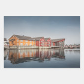 Noorse geverfde huizen inpakpapier vel (Voorkant)