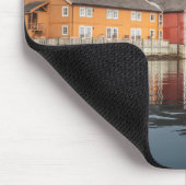 Noorse geverfde huizen muismat (Hoek)