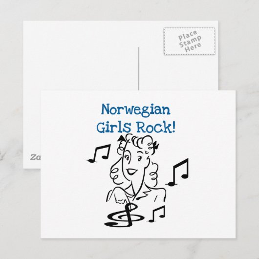 Noorse Girls Rock Briefkaart (Voorkant / Achterkant)